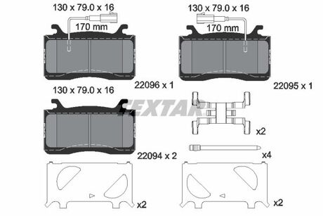 Гальмівні колодки ALFA ROMEO Giulia/Stelvio "F "15>> T2209401 TEXTAR 2209401