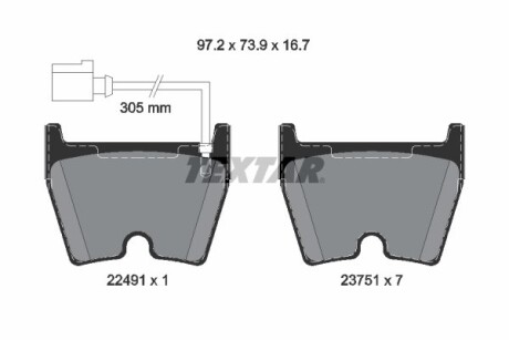 Гальмівні колодки AUDI RS3/RSQ3/TT "F "13>> T2249101 TEXTAR 2249101