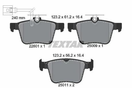 Гальмівні колодки AUDI RS3/RSQ3/TT "R "13>> T2260101 TEXTAR 2260101