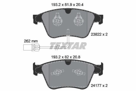 Гальмівні колодки BENTLEY Continental/GT "F "03>> T2382201 TEXTAR 2382201