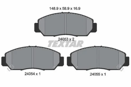 Гальмівні колодки HONDA Accord/FR-V "F "01>> T2405301 TEXTAR 2405301