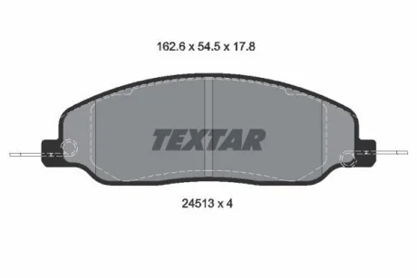 Комплект гальмівних колодок передн, FORD USA MUSTANG 37-54 0104- TEXTAR 2451301