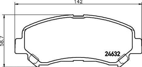 Гальмівні колодки передні Nissan Pathfinder, X-Trail 01-Renault Koleos 08- TEXTAR 24632 17,0 0 4