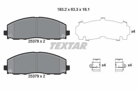 Комплект тормозных колодок TEXTAR 2537801 (фото 1)