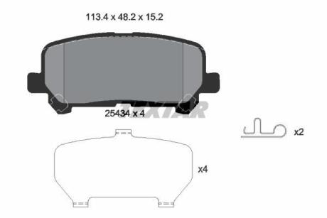 Гальмівні колодки ACURA/HONDA MDX/Odyssey/Pilot "R "06>> ="T2543401" TEXTAR ="2543401"