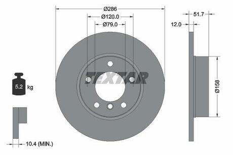 Диск тормозной BMW 3(E36)/Z3(E36) "F D=286mm "90-"03 T TEXTAR 92055503