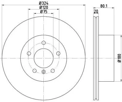 Диск тормозной BMW X5(E53) "R D=324mm "01>> T92146303 TEXTAR 92146303