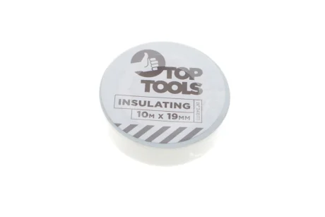 Стрічка ізоляційна біла, 10 м х 19 мм TOP TOOLS 24B111