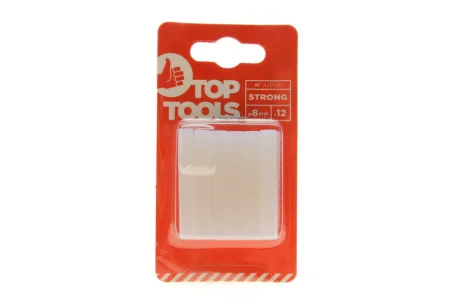 Стрижні клейові 8 мм, 12 шт., прозорі TOP TOOLS 42E081