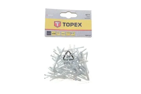 Заклепки алюминиевые 4.8 мм х 12,5 мм, 50 шт.*1 уп. (TOPEX) Topex 43E503