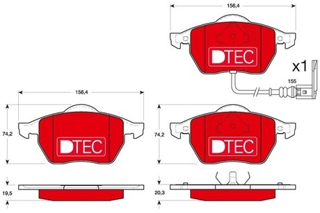 Тормозные колодки дисковые AUDI/SEAT/SKODA/VW A3/TT//Leon/Octavia/Polo/Golf "F "96-"10 TRW GDB1403DTE