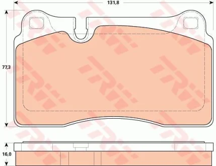 Комплект гальмівних колодок передн, AUDI A3, TT SEAT LEON, LEON SC, LEON ST, LEON/HATCHBACK VW TO TRW GDB1912