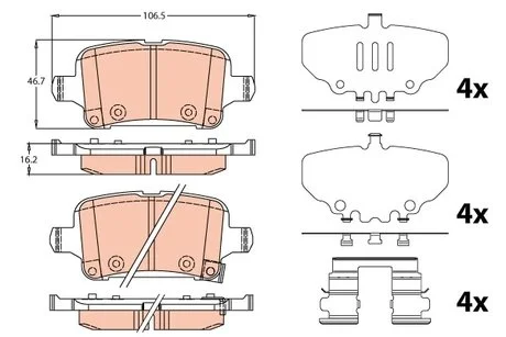 Гальмівні колодки дискові OPEL Insignia "R "17>> TRW GDB2184