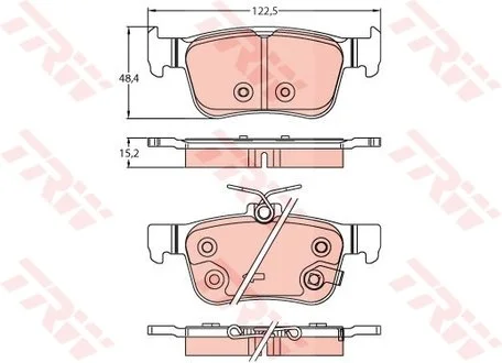 Тормозные колодки дисковые HONDA Civic "R "17>> TRW GDB2256