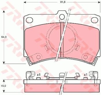 Тормозные колодки дисковые FORD (USA) - MAZDA - MERCURY (Ford/USA) Capri/323/323 Estate/Wagon/Capri TRW GDB374