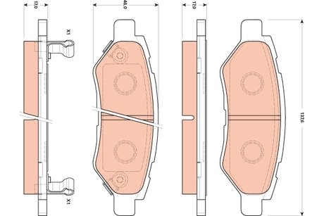 Тормозные колодки дисковые CADILLAC/CHEVROLET CTS/Camaro "F "08>> TRW GDB4602 (фото 1)