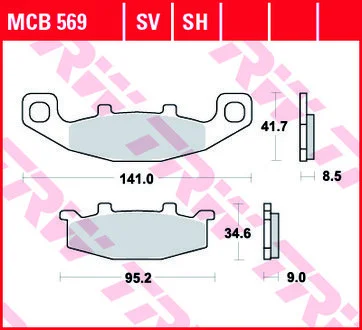 Комплект гальмівних колодок TRW MCB569