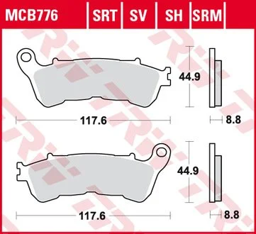 Комплект гальмівних колодок TRW MCB776SRM