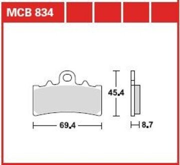 Колодки тормозные дисковые TRW MCB834 (фото 1)