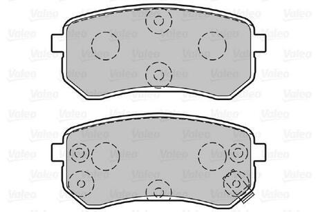 Гальмівні колодки дискові HYUNDAI/KIA i10/Picanto "1,0-1,2 "R "04-17 V301706 Valeo 301706 (фото 1)