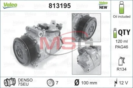 Компресор кондиціонера MB CLS/E(W211,S211)/Viano/Vito "2,6-5,5 "02>> V813195 Valeo 813195