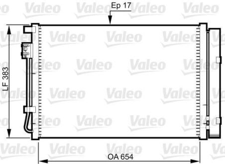 Радіатор кондиціонера ACCENT/RIO 12-16 10- Valeo 814362