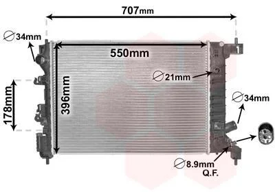 Радіатор охолодження CHEVROLET AVEO 6/11 > 14 Van Wezel 08002047