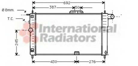 Радиатор охлождения DAEWOO NEXIA 15 MT - AC 94- Van Wezel 81002001