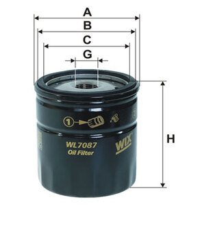 Фильтр масляный двигателя OPEL /OP541 (WIX-Filtron) WIX FILTERS WL7087