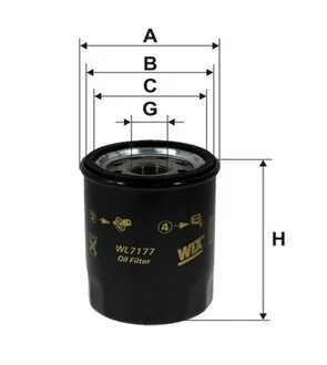 Фільтр масляний двигуна TOYOTA, SUZUKI, SUBARU /OP621 (WIX-Filtron) WIX FILTERS WL7177