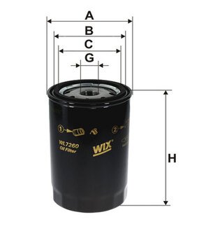Фільтр масляний двигуна WIX FILTERS WL7260 (фото 1)
