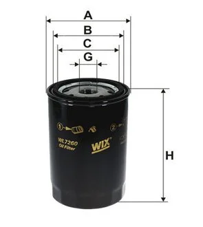 Фільтр масляний двигуна (WIX-Filtron) WIX FILTERS WL7260