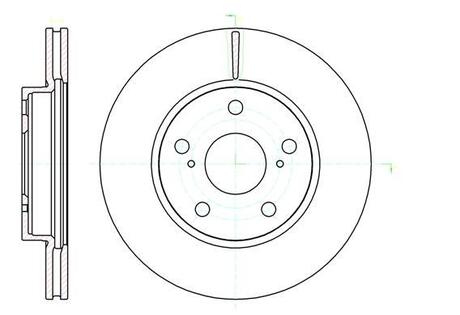 Тормозной диск пер Corolla/Auris 08-18 WOKING D6112210 (фото 1)
