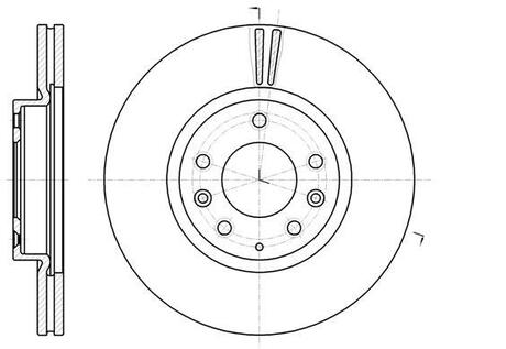 Тормозной диск перед Mazda 6/Atenza/6 (07-21) WOKING D6123510 (фото 1)