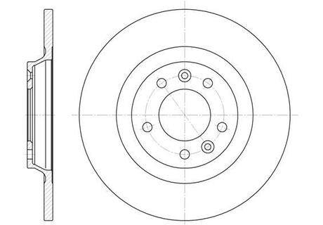Гальмівний диск (задній) CITROËN C5/PEUGEOT 407/508/607/RCZ 16-30 04- WOKING D669000 (фото 1)