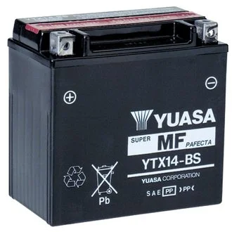 Акумулятор сухозаряджений AGM 12Ah 200A YUASA YTX14-BS (CP)