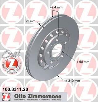 Тормозные диски ZIMMERMANN 100331120