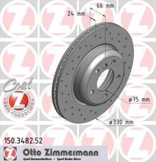Тормозные диски перфорация ZIMMERMANN 150348252