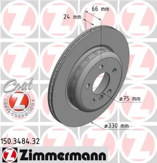 Диск гальмівний ZIMMERMANN 150.3484.32