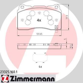 Колодки тормозные передние ZIMMERMANN 23325.160.1