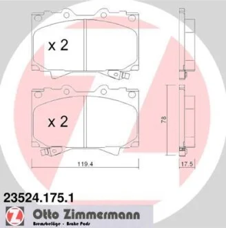 Гальмівні колодки дискові ZIMMERMANN 235241751