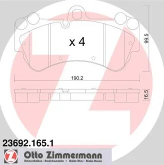 Тормозные колодки перед VW Touareg/Porsche Cayenne ZIMMERMANN 236921651