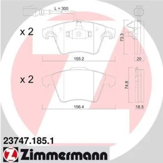 Гальмівні колодки дискові пер.. ZIMMERMANN 237471851