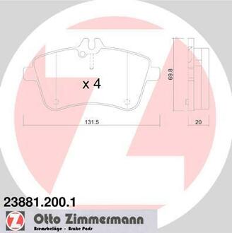 Гальмівні колодки ZIMMERMANN 23881.200.1 (фото 1)