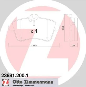 Гальмівні колодки ZIMMERMANN 23881.200.1