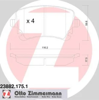 Колодки тормозные ZIMMERMANN 23882.175.1