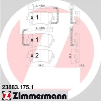 Гальмівні колодки дискові ZIMMERMANN 238831751