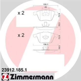 Гальмівні колодки ZIMMERMANN 23912.185.1