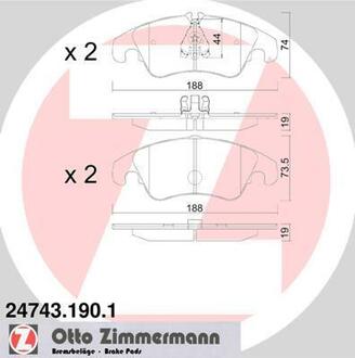 Колодки гальмівні (без датчика)) ZIMMERMANN 24743.190.1