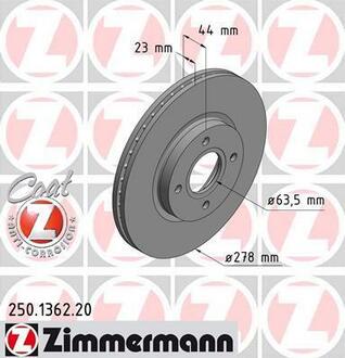 Гальмівні диски Coat Z ZIMMERMANN 250136220 (фото 1)